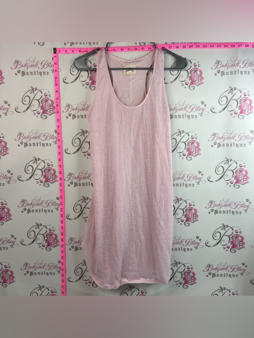 Sperry dress flowy racerback light baby Pale Pink Sleeveless Midi Tank Dress